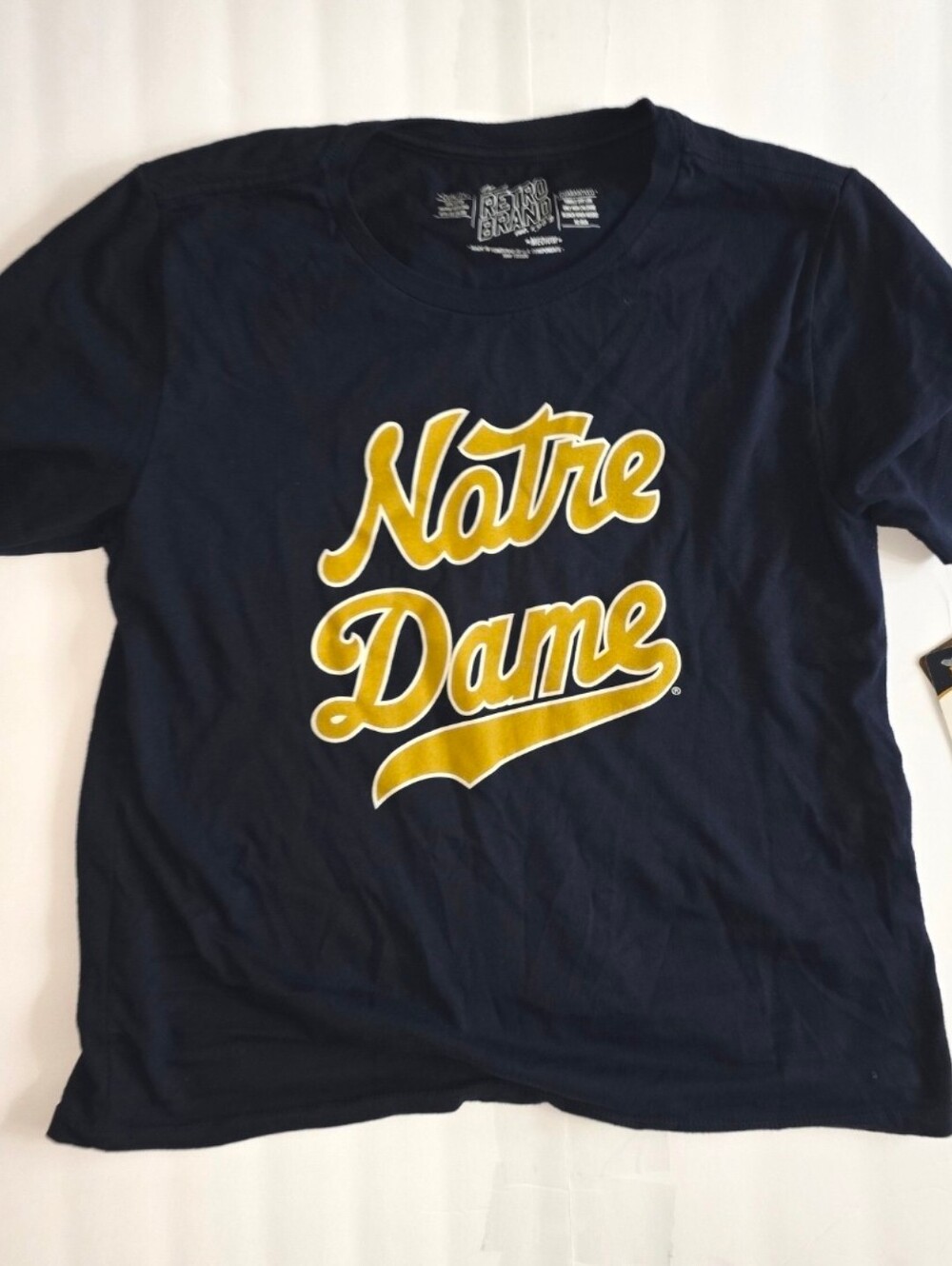 The Original Retro Brand Womens Medium Blue Notre Dame Fightin Irish T-Shirt New